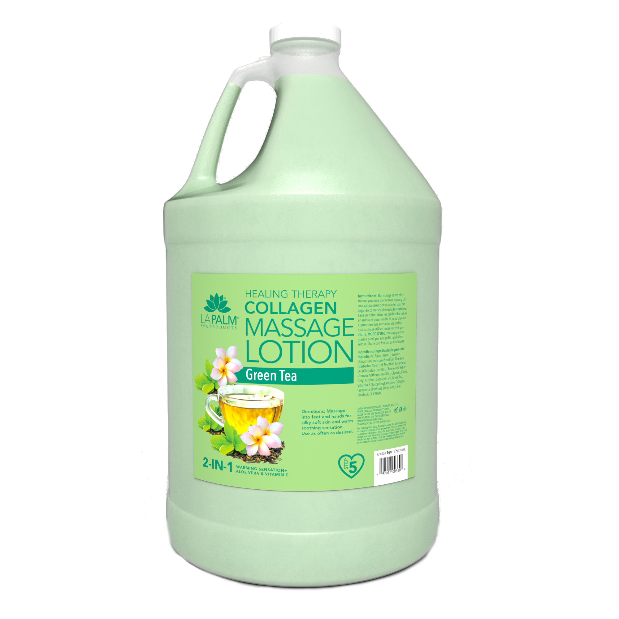 LaPalm Collagen Massage Lotion - Green Tea (1 Gallon)